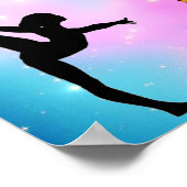 Poster gymnastiek gradiënt met naam gymnast (Hoek)