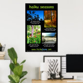 Poster Haiku Seasons (zwarte achtergrond) (Thuiskantoor)