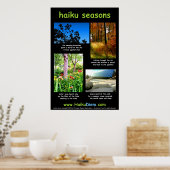 Poster Haiku Seasons (zwarte achtergrond) (Keuken)