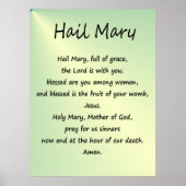 Poster ~ Hail Mary Christelijk Prayer (Voorkant)