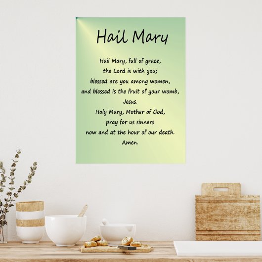 Poster ~ Hail Mary Christelijk Prayer (Keuken)