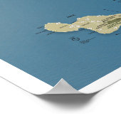 Poster Haleakala en Maui-kaart (Hoek)