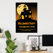 Poster Halloween-partij in Haunted House Halloween (Thuiskantoor)