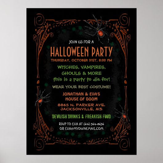 Poster Halloween Party 18 x 24 (Voorkant)