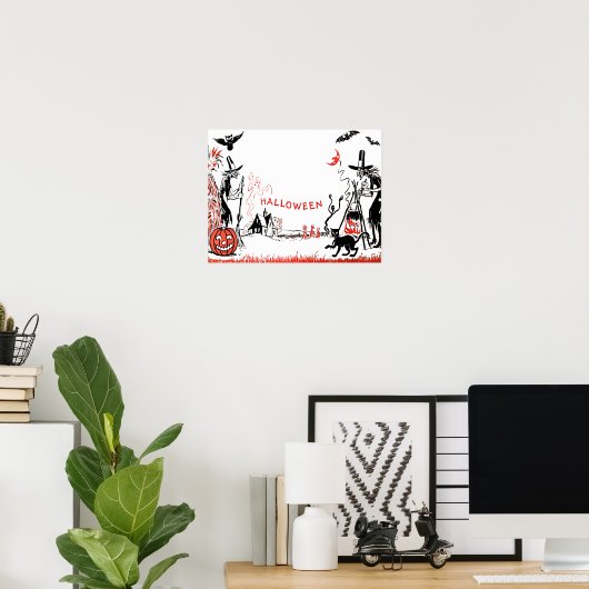 Poster Halloween Witches (Thuiskantoor)