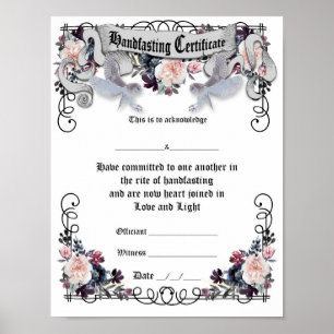 Poster Handfasting Certificate - Fantasy Ownership