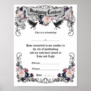 Poster "Handfasting Certificate" — Fantasy Ravens