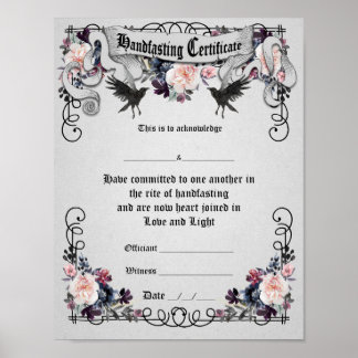 Poster "Handfasting Certificate" — Fantasy Ravens