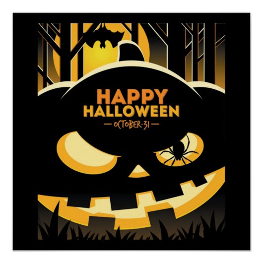 Poster/Happy Halloween Jack-o-Lantern Poster (Voorkant)