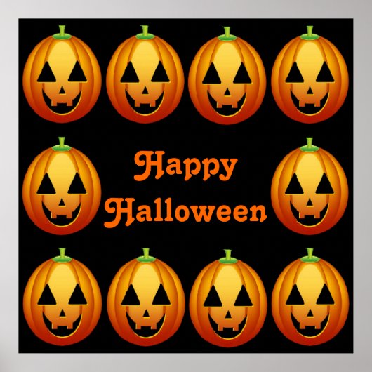 Poster Happy Halloween Pumpkins (Voorkant)