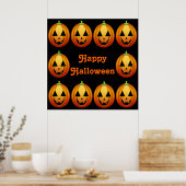 Poster Happy Halloween Pumpkins (Keuken)