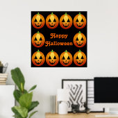 Poster Happy Halloween Pumpkins (Thuiskantoor)