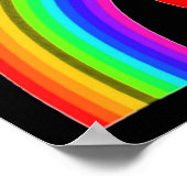Poster Hart Met Poot Onder Een Regenboog (Hoek)