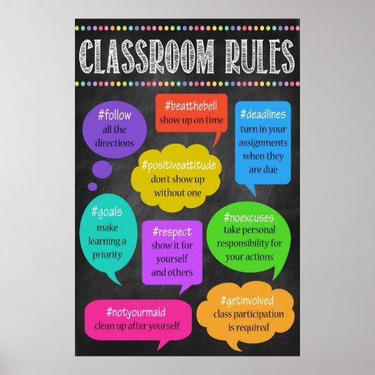 Poster Hashtag Classroom Rules (Voorkant)