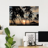 Poster - Hawaii Beach Sunset (Thuiskantoor)