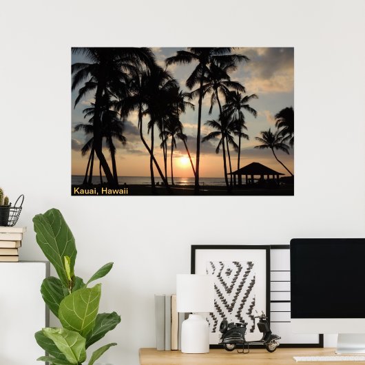 Poster - Hawaii Beach Sunset (Thuiskantoor)