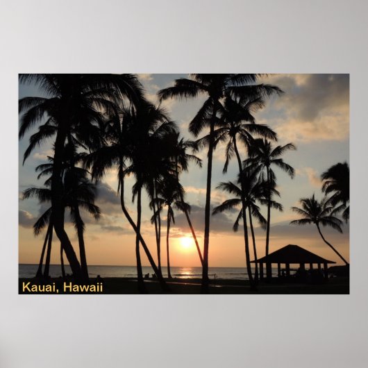 Poster - Hawaii Beach Sunset (Voorkant)