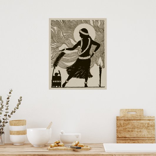  Poster Hawaii Hula Girl (Keuken)