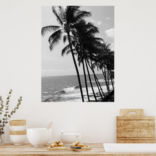 Poster Hawaii Palm Trees (Keuken)