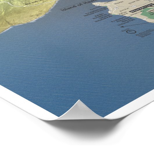 Poster Hawaii Volcanoes map (Hoek)