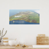 Poster Hawaii Volcanoes map (Keuken)