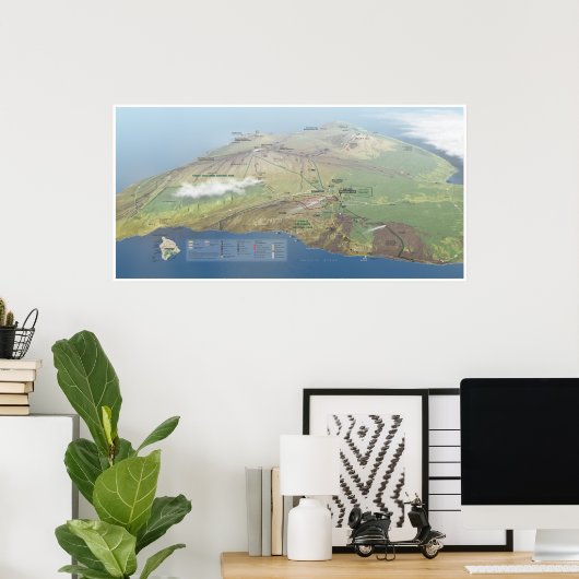 Poster Hawaii Volcanoes map (Thuiskantoor)