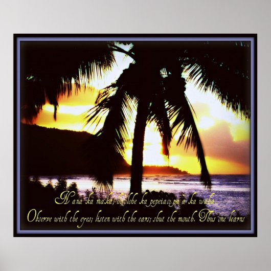 Poster Hawaiian Quote (Voorkant)