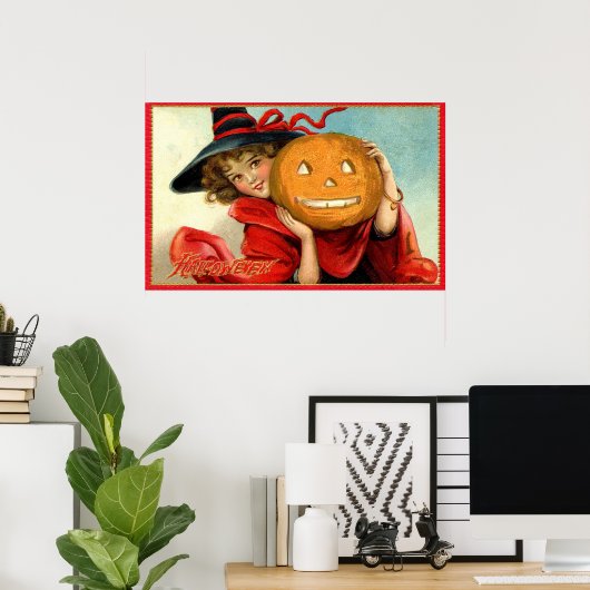 poster heks- en pompoenpartij Halloween (Thuiskantoor)
