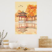 Poster herfst van het paviljoenmeer (Keuken)