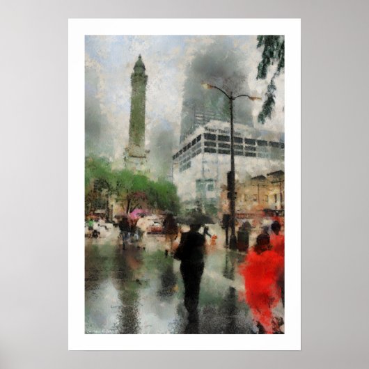 Poster het van de binnenstad van Chicago (Voorkant)