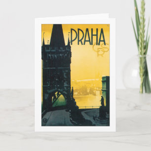 Poster het vintage van Praag (Praha) Kaart