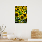 Poster Het Zonnebloemveld (Keuken)