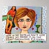 POSTER-HIER IN HET ZUIDEN VERBERGEN WE GEEN CRAZY POSTER (Voorkant)