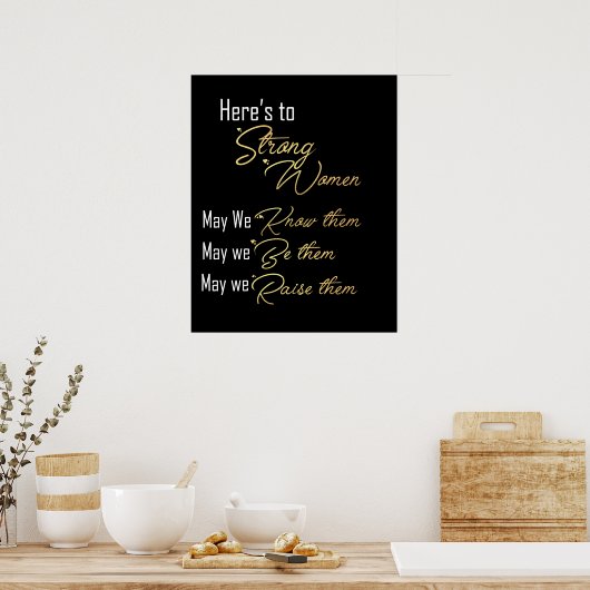 poster "Hier is voor sterke vrouwen" (Keuken)
