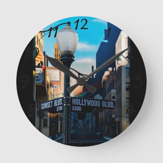 Poster Hollywood Blvd.  Wandsluiting Ronde Klok (Voorkant)