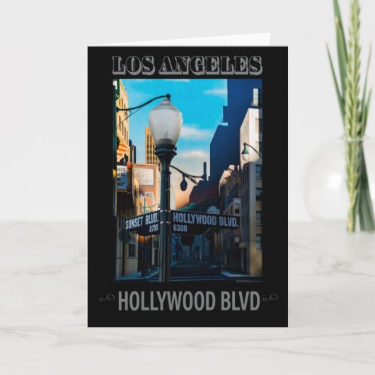 Poster Hollywood Blvd. Wenskaart Kaart (Voorkant)