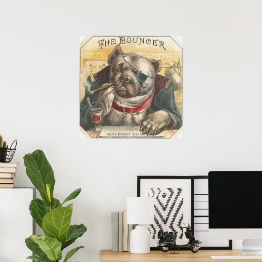 Poster  honden Bouncer Bar (Thuiskantoor)
