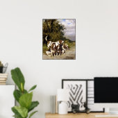 Poster: Honden jagen -  hondenkunst door de Penne Poster (Thuiskantoor)