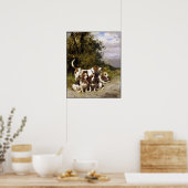 Poster: Honden jagen -  hondenkunst door de Penne Poster (Keuken)