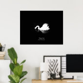 Poster, Hongaarse zwaan, zwart-wit, fotografie Poster (Thuiskantoor)