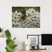 Poster Honingbij en bloemen (Thuiskantoor)