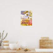 Poster - Honolulu Hawaii met Hibiscus (Keuken)