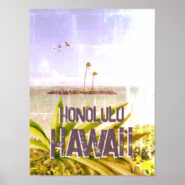 Poster - Honolulu Hawaii Palm Island