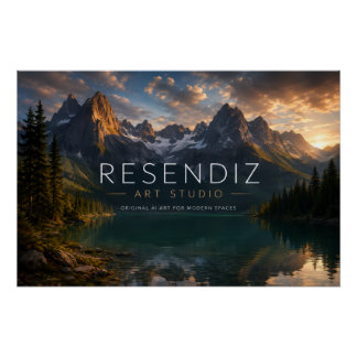 Póster Horizontal de Paisaje Montañoso al Atardece Perfect Poster