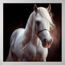 Poster horse white