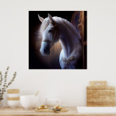 Poster horse white (Keuken)