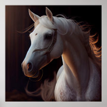 Poster horse white