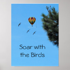 Poster - Hot Air Ballon en vogels