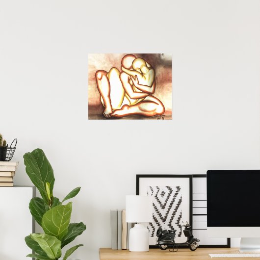 Poster Hugs Loving Embrace Print Figuur Tekening (Thuiskantoor)