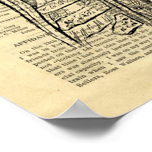 Poster Human Head Brain Butterflies over de krant (Hoek)